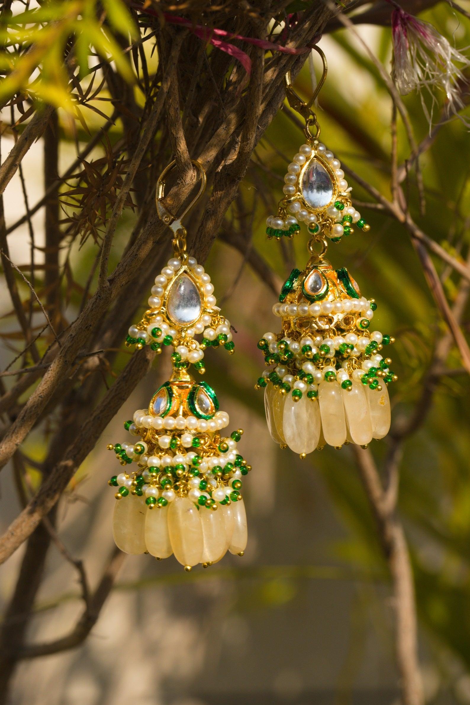 Petite Kundan Jhumki Earrings - Dyulokha