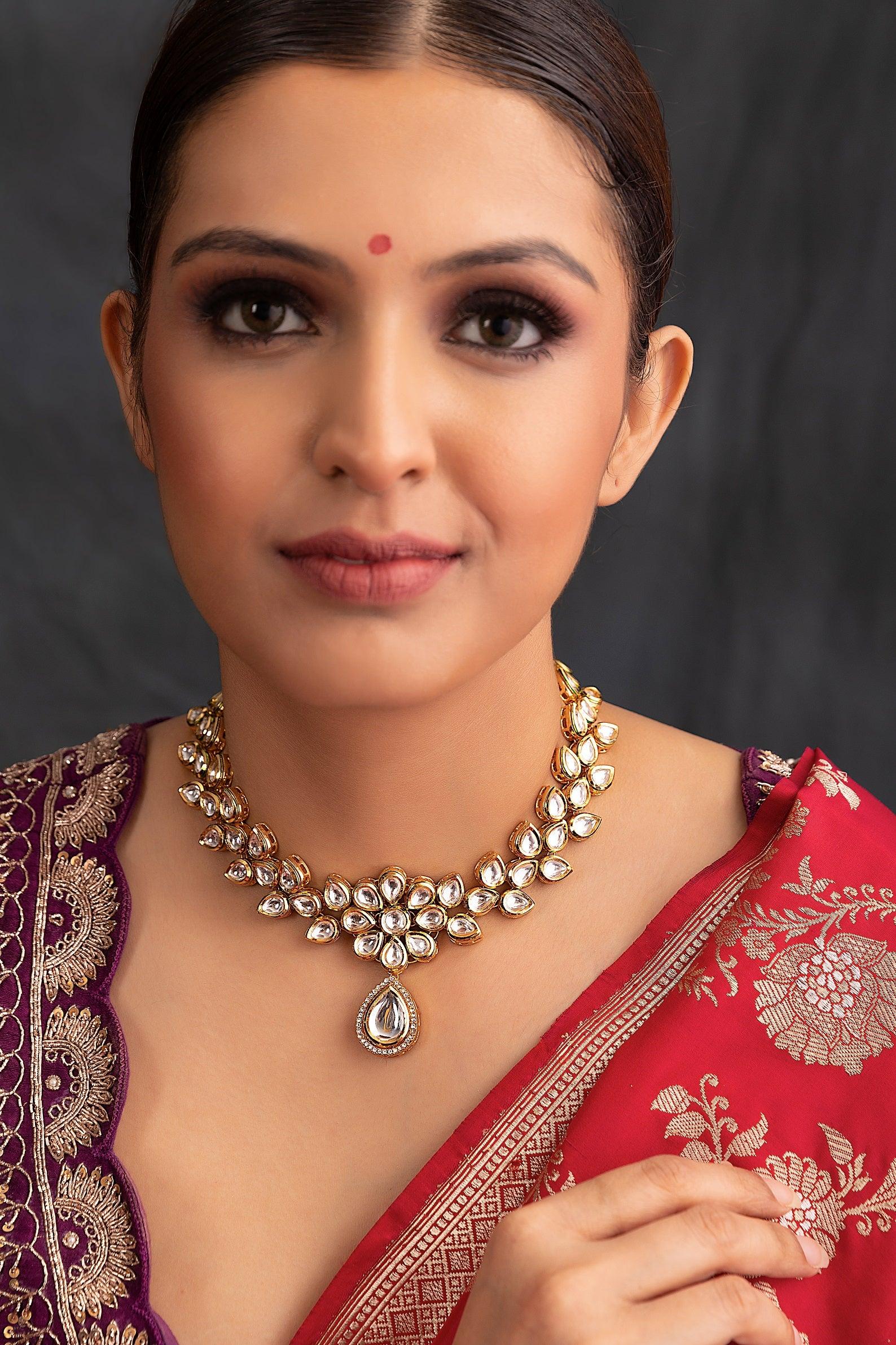 Kundan Drop Necklace - Dyulokha