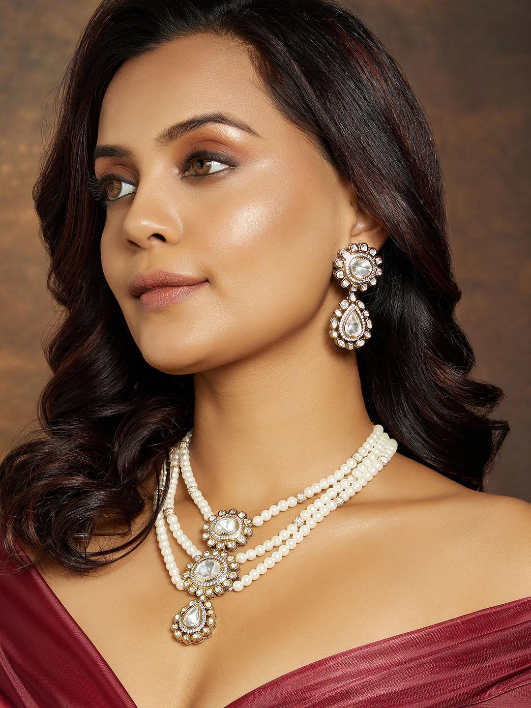 Pearl Symphony Multi-Layered Polki Set - Dyulokha