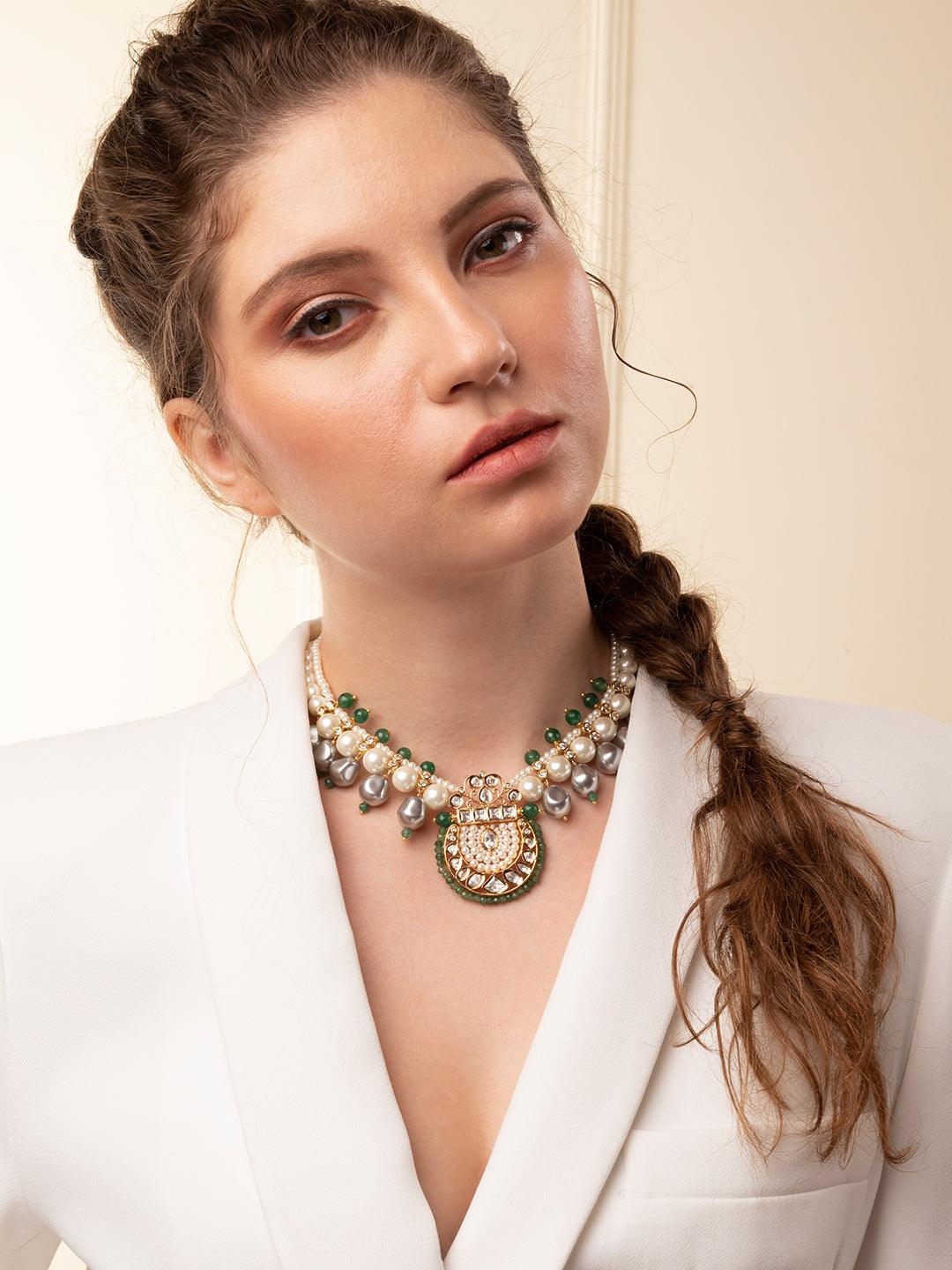 Agate Elegance Bespoke Necklace with Pearls - Dyulokha