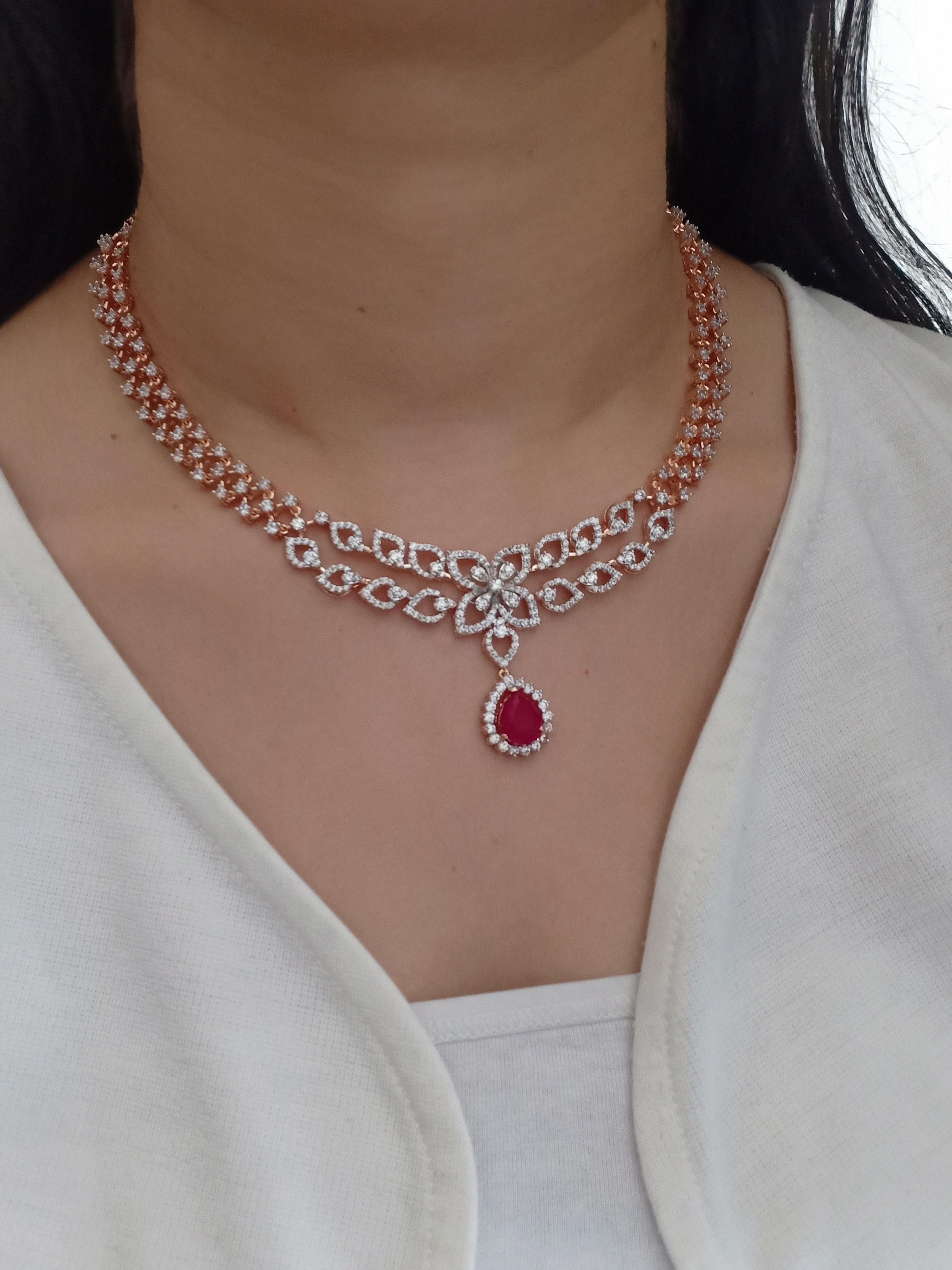 Sparkling Diamond Necklace Set - Dyulokha