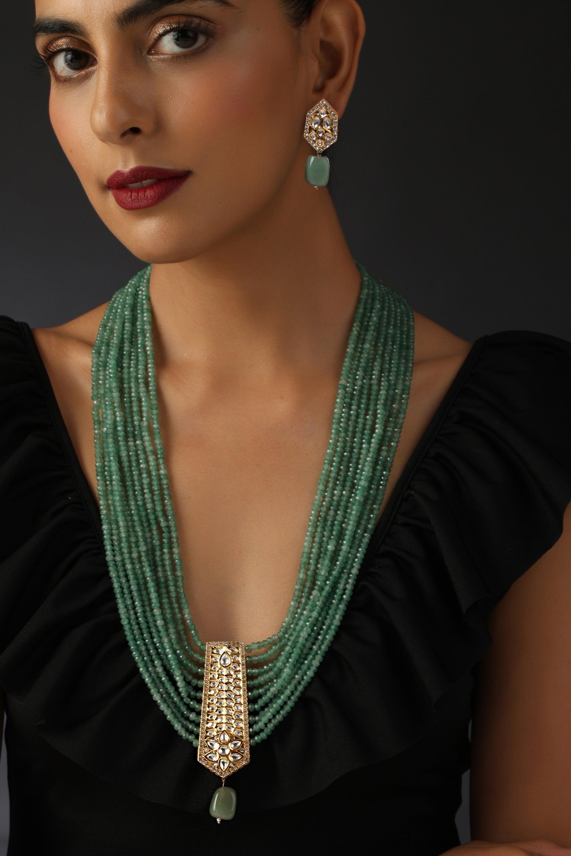 Verdant Verve Layered Necklace Set - Dyulokha