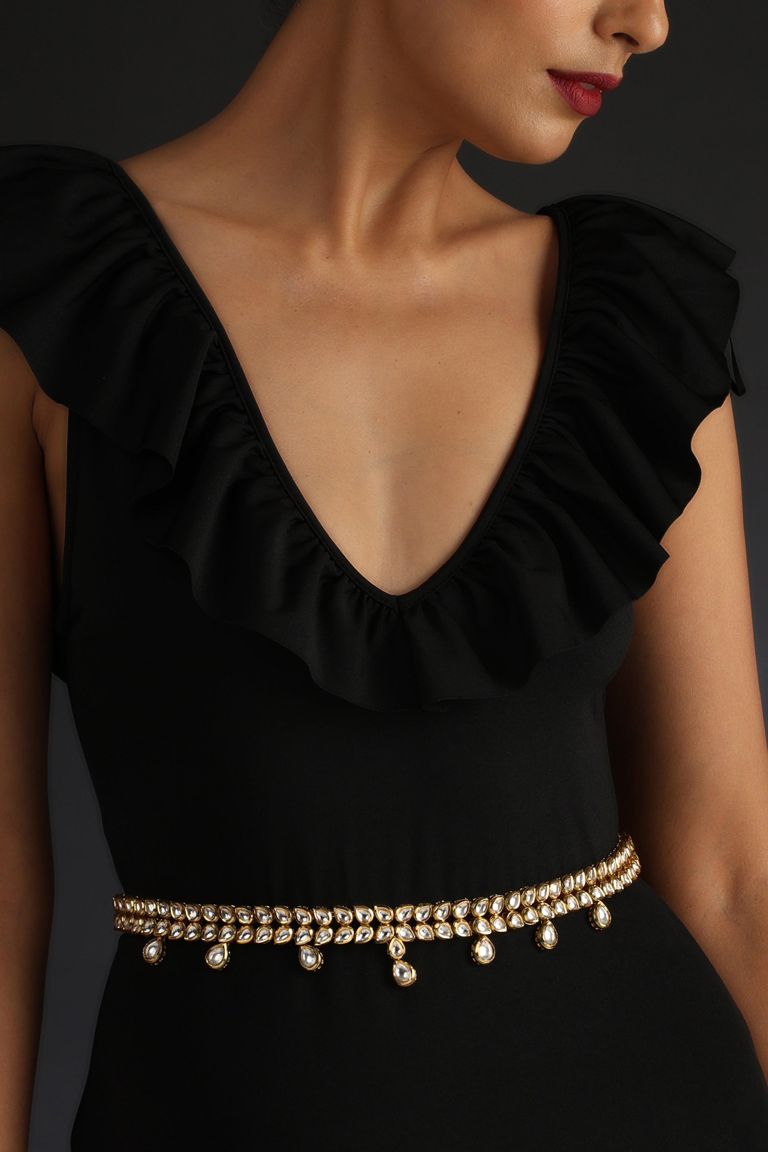 Golden Grace Kundan Waist Belt - Dyulokha