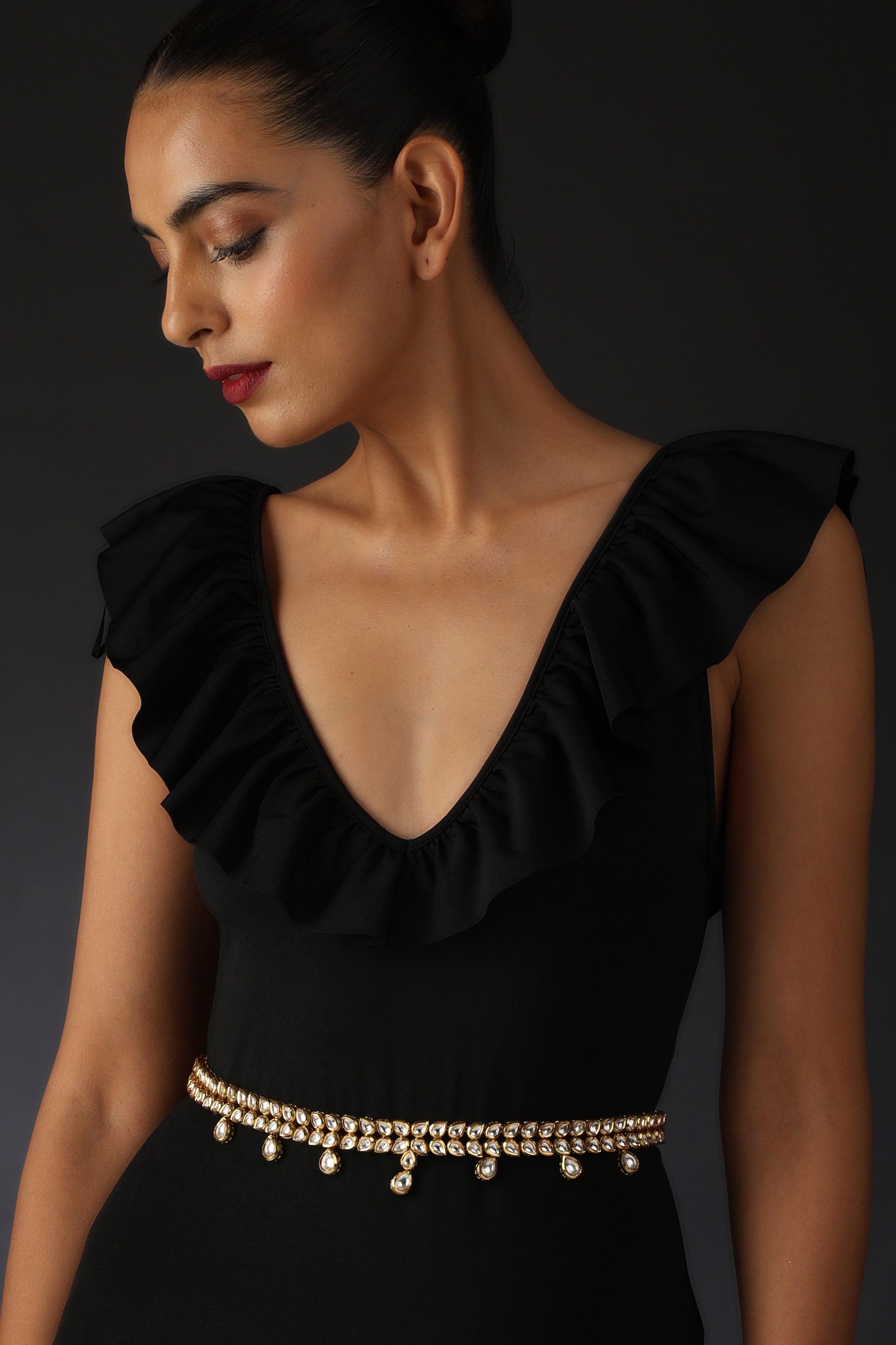 Golden Grace Kundan Waist Belt - Dyulokha