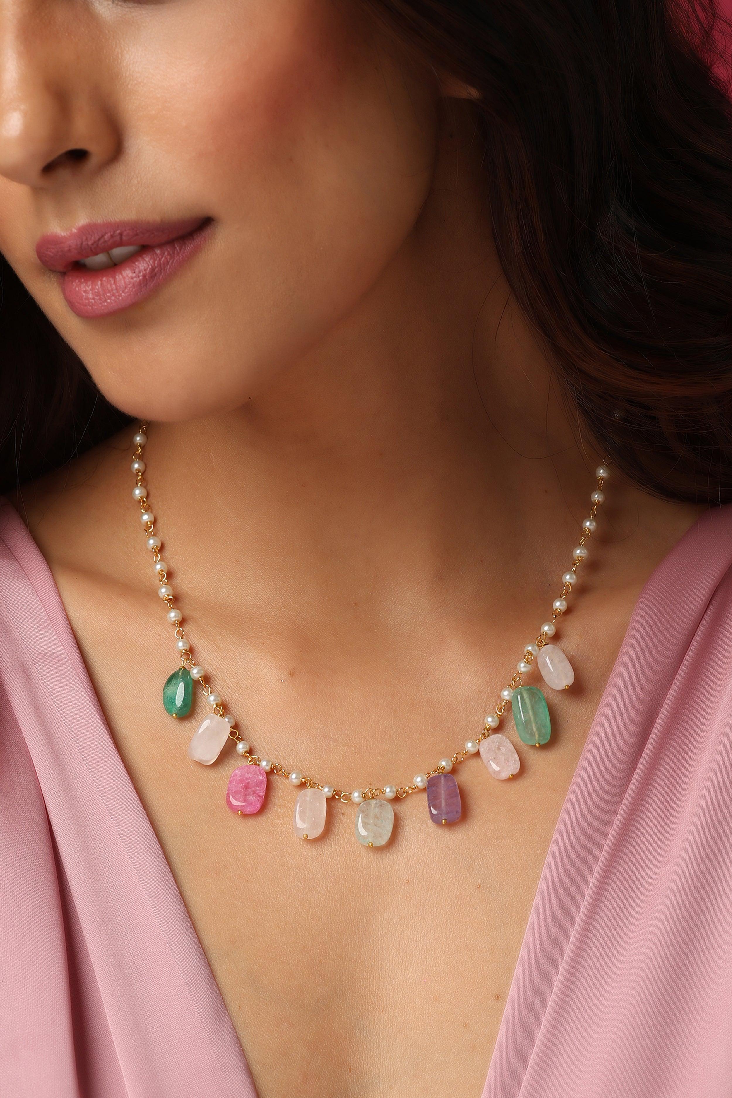 Golden Kaleidoscope Multicolor Necklace - Dyulokha