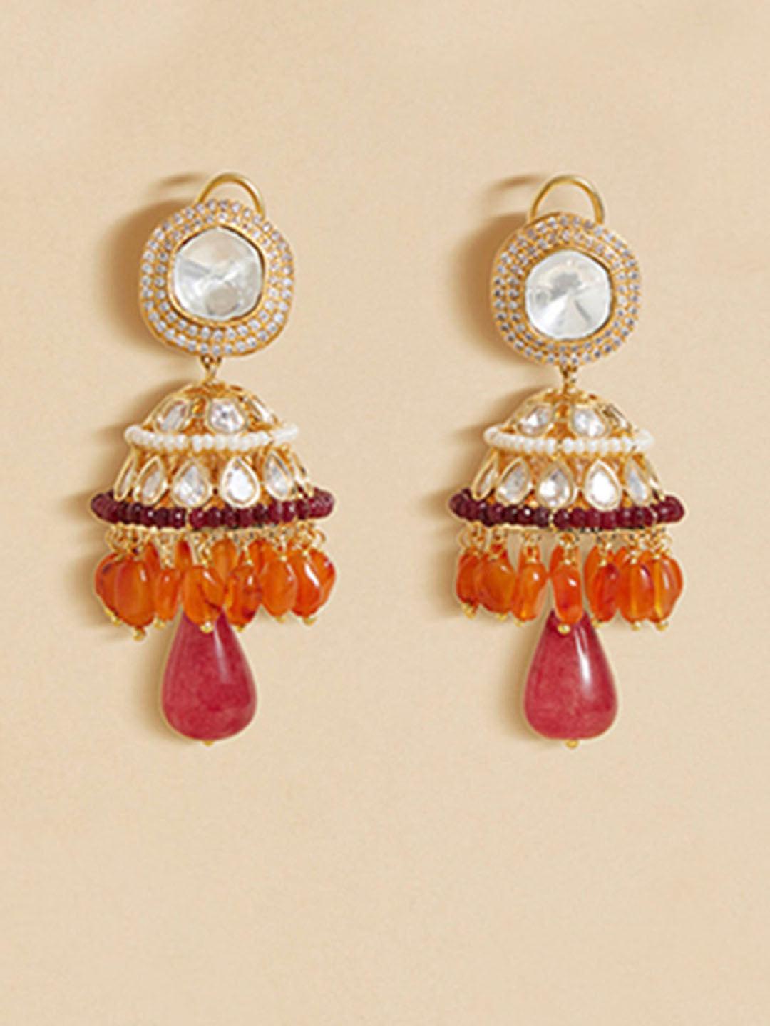 Chic Spectrum Polki Jhumkas - Dyulokha