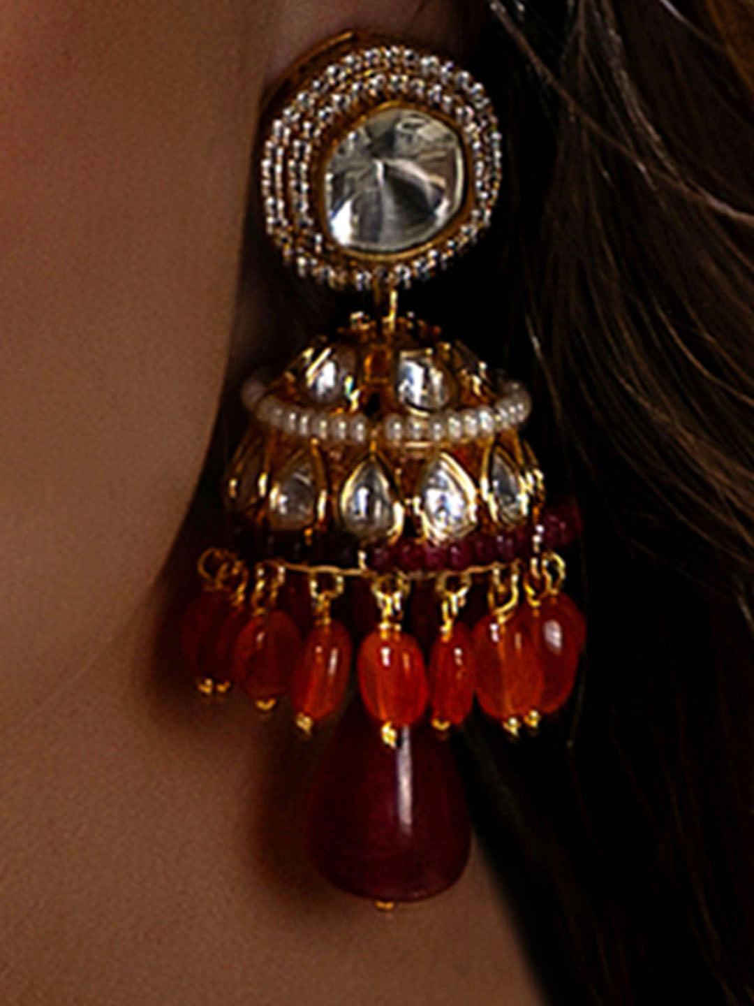 Chic Spectrum Polki Jhumkas - Dyulokha
