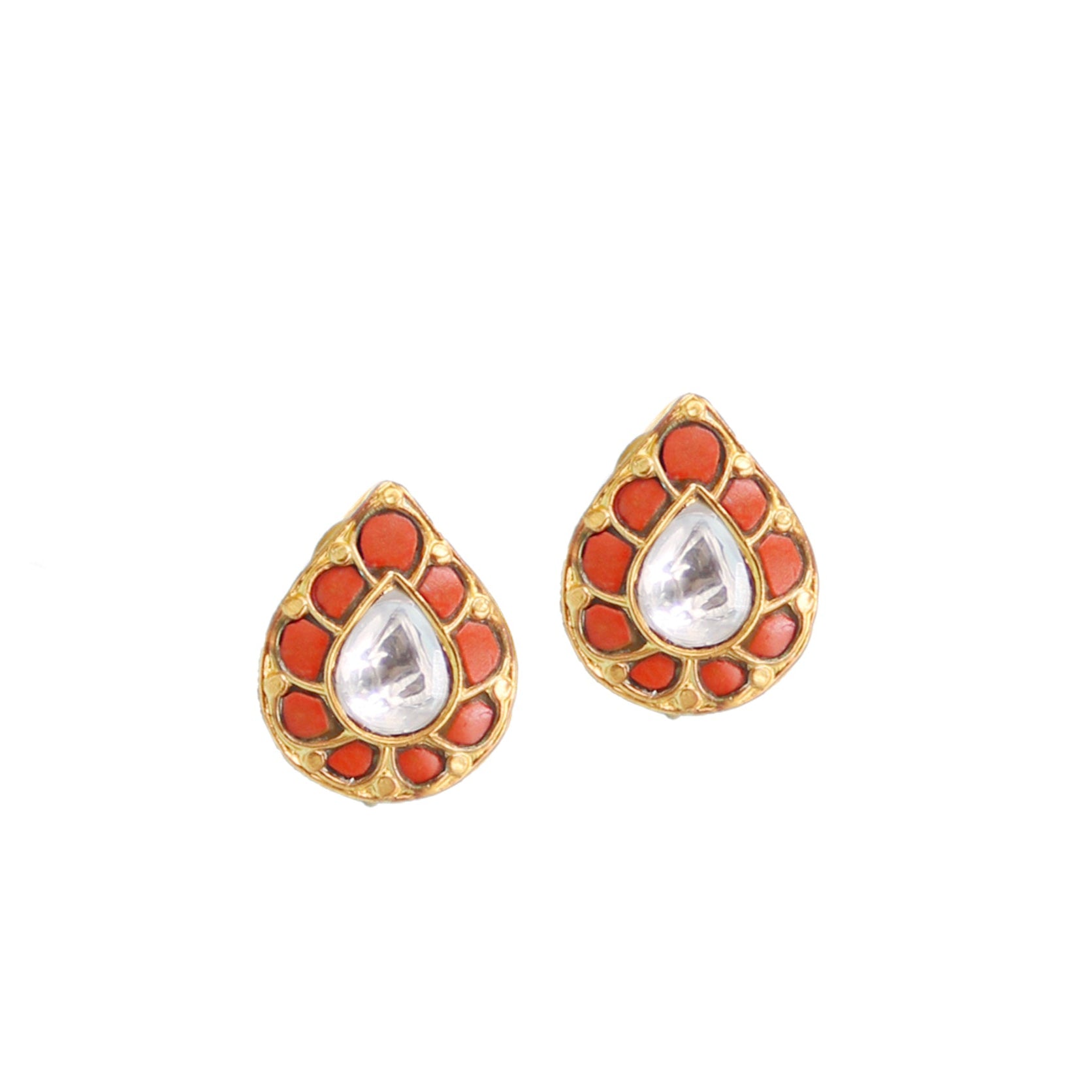 Kundan & Coral Earrings