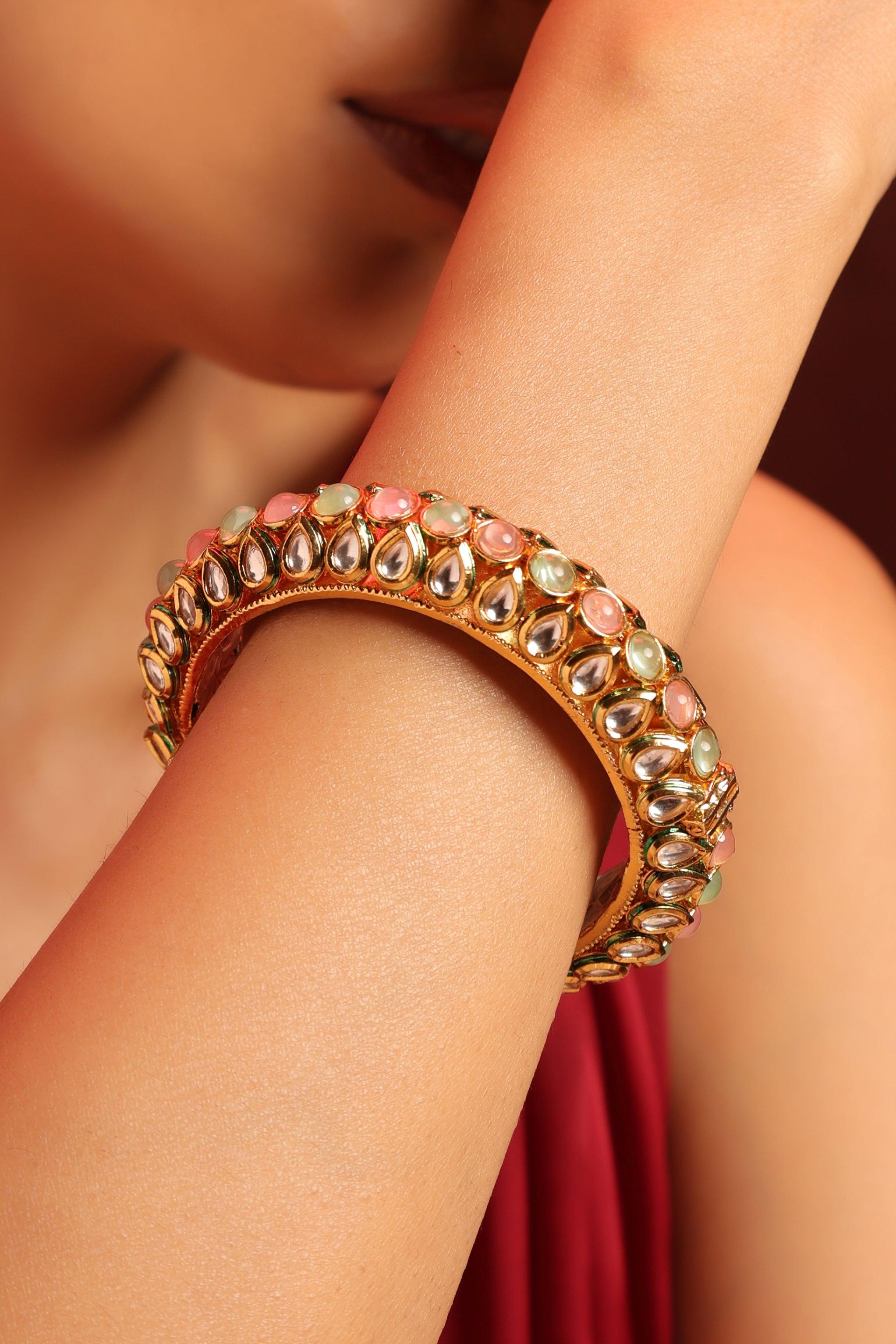 Pastel Harmony Kundan Kada - Dyulokha