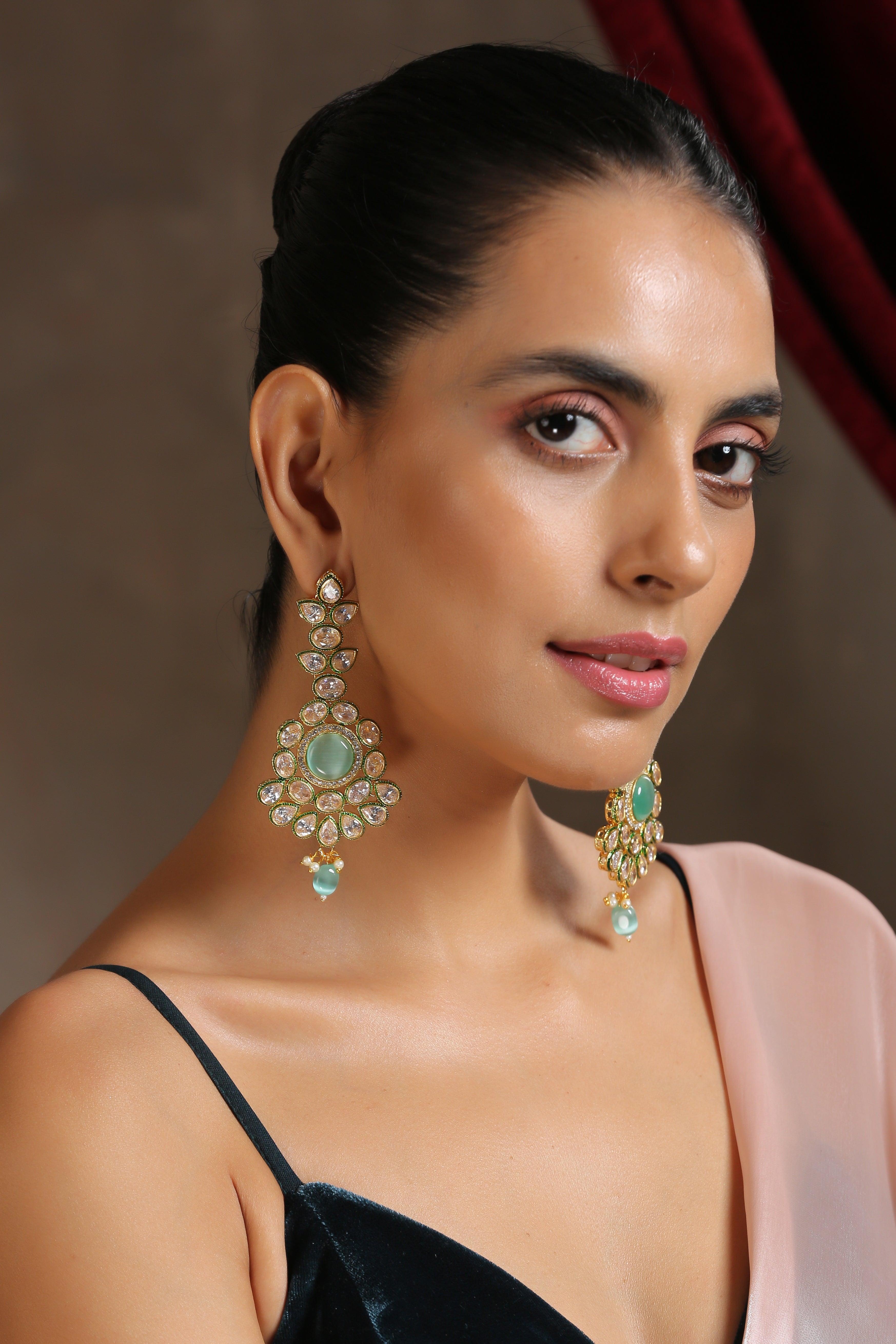Enchanted Ivy Kundan Danglers - Dyulokha