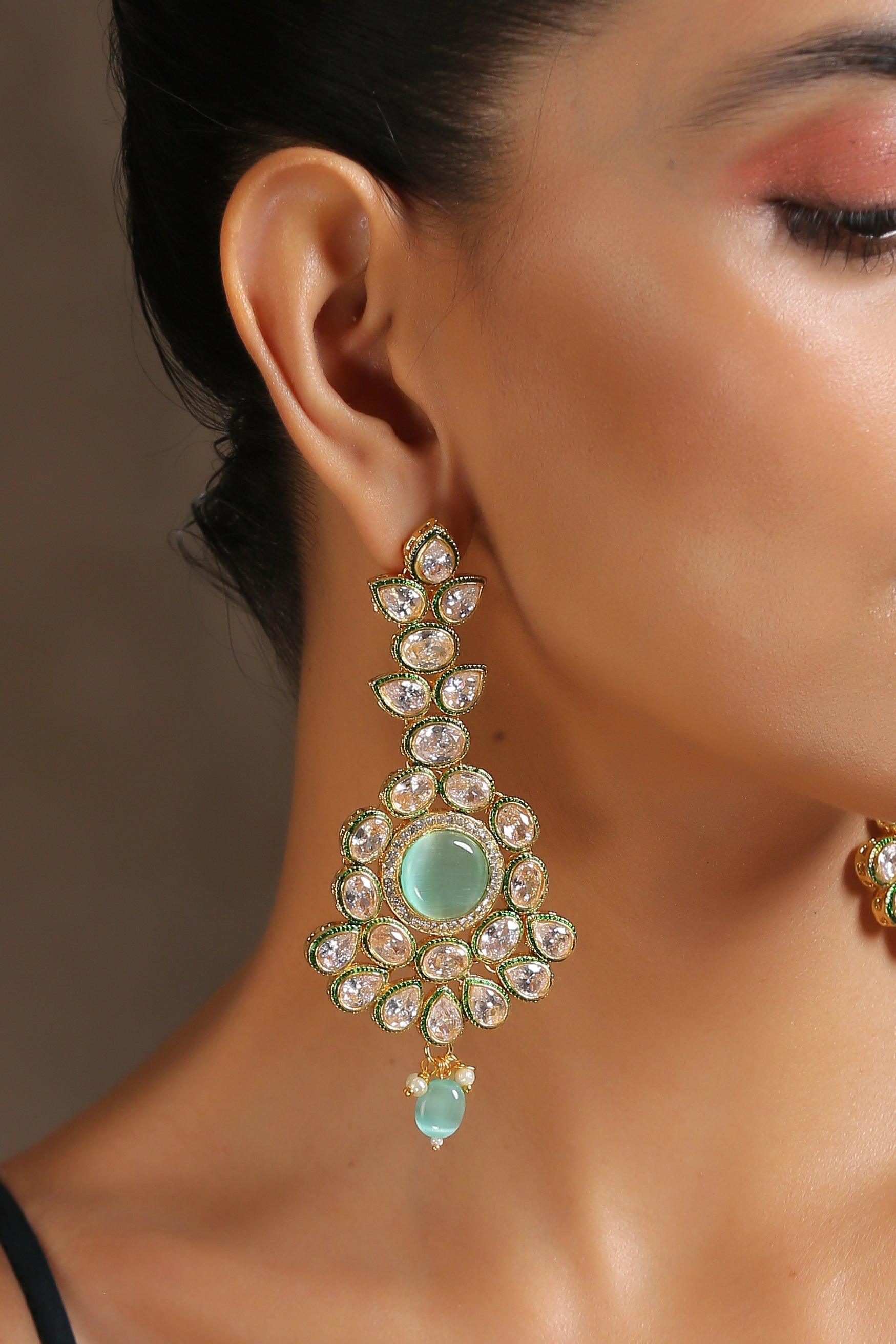Enchanted Ivy Kundan Danglers - Dyulokha