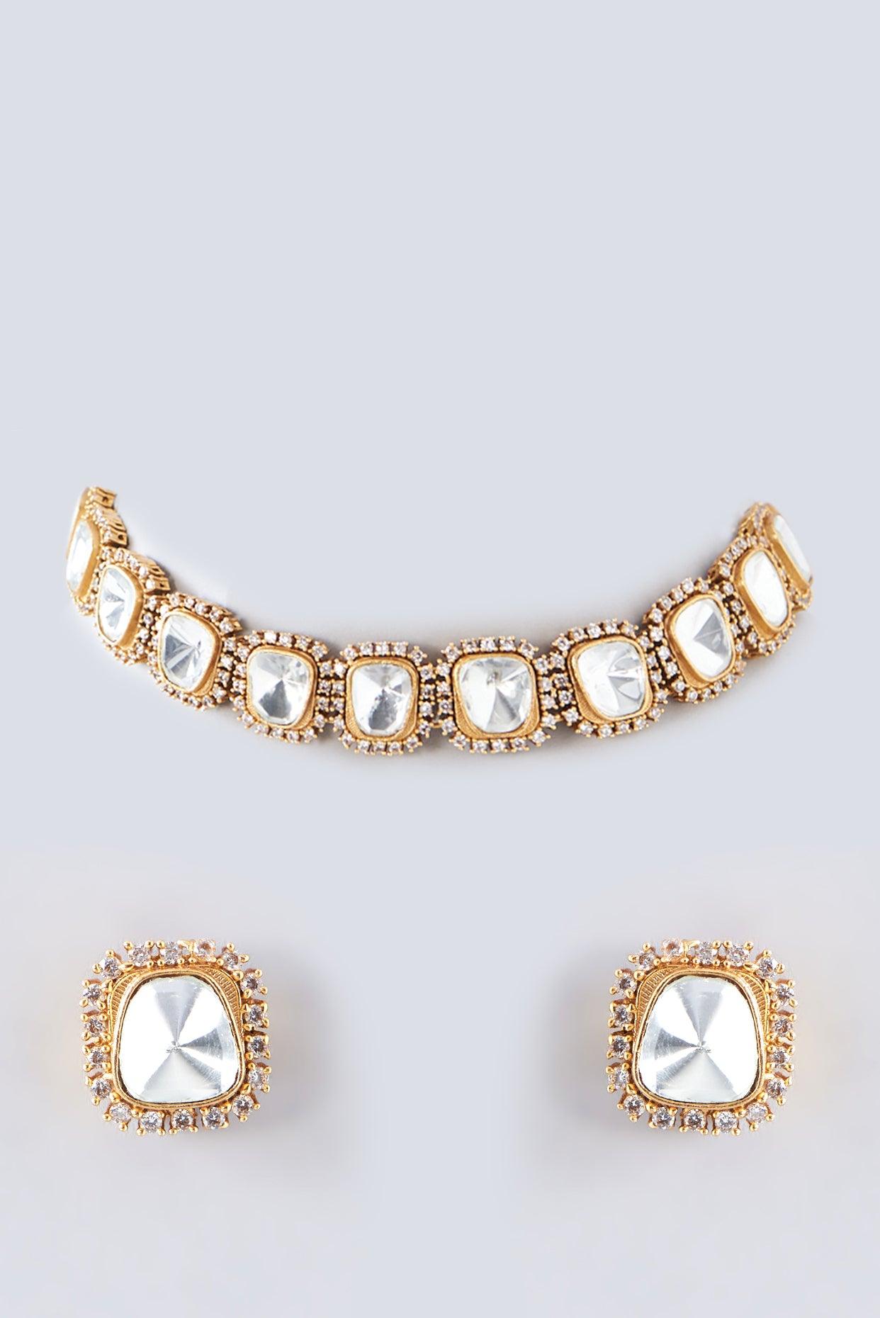 Gilded Elegance Kundan Choker Set - Dyulokha