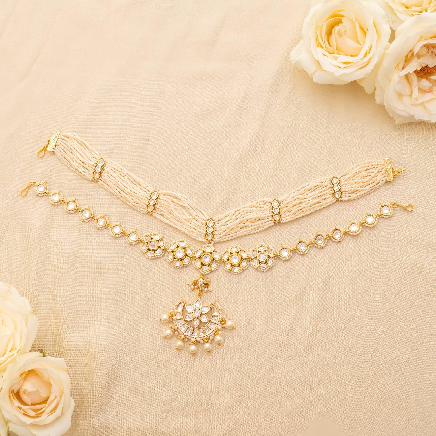 Sheeshpati Style Kundan Polki Matha Patti - Dyulokha