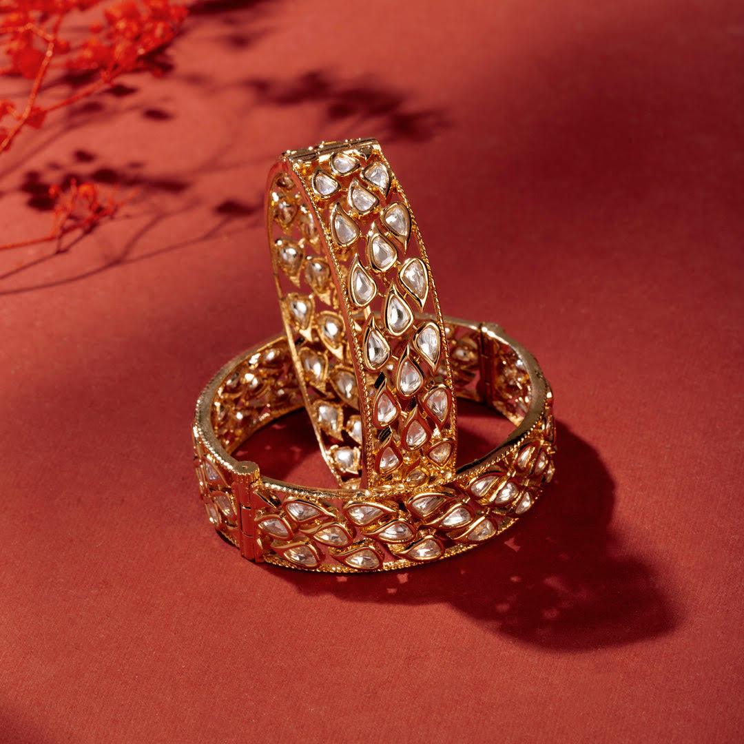 Opulent Kundan Polki Bangles - Dyulokha