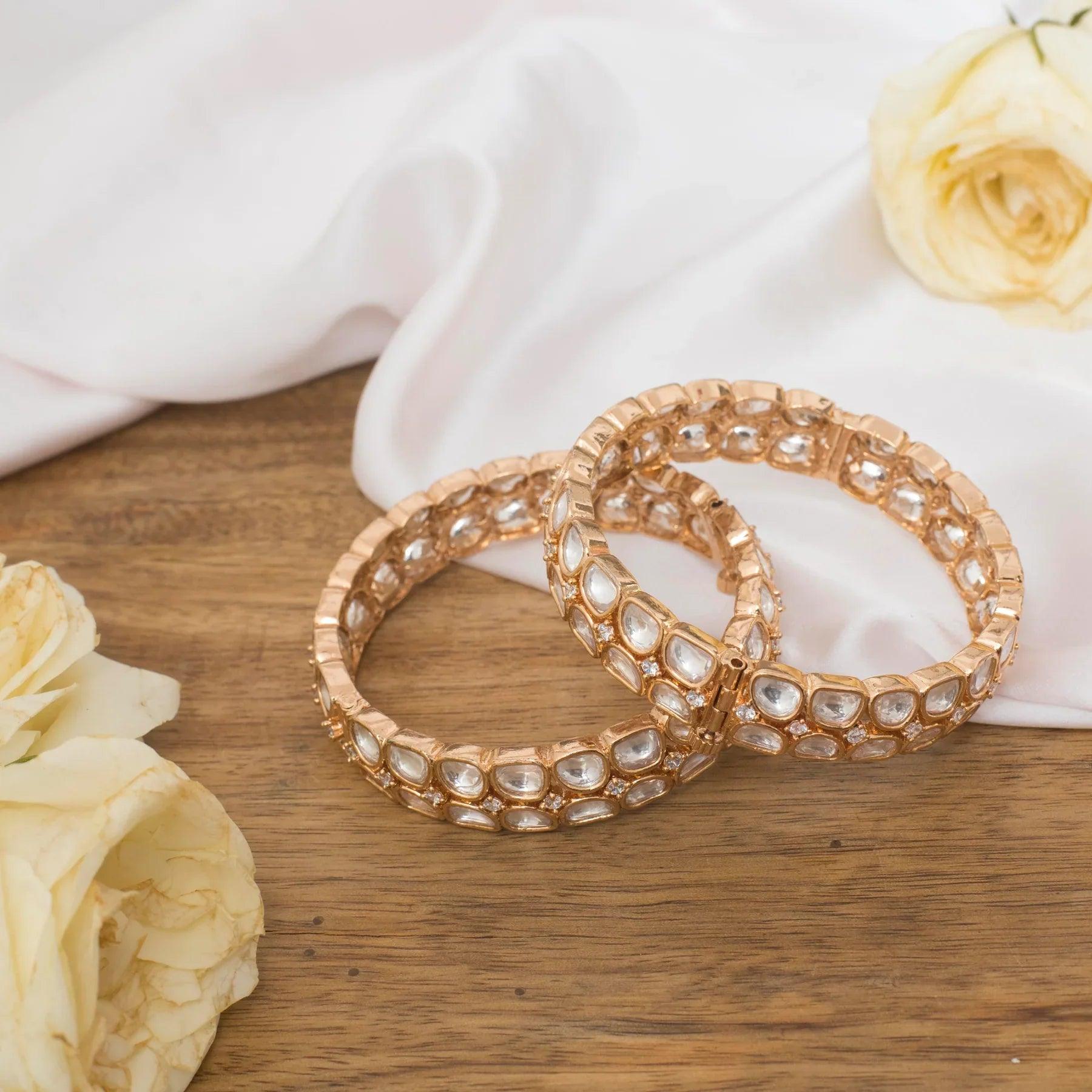 Traditional Kundan Bangles - Dyulokha