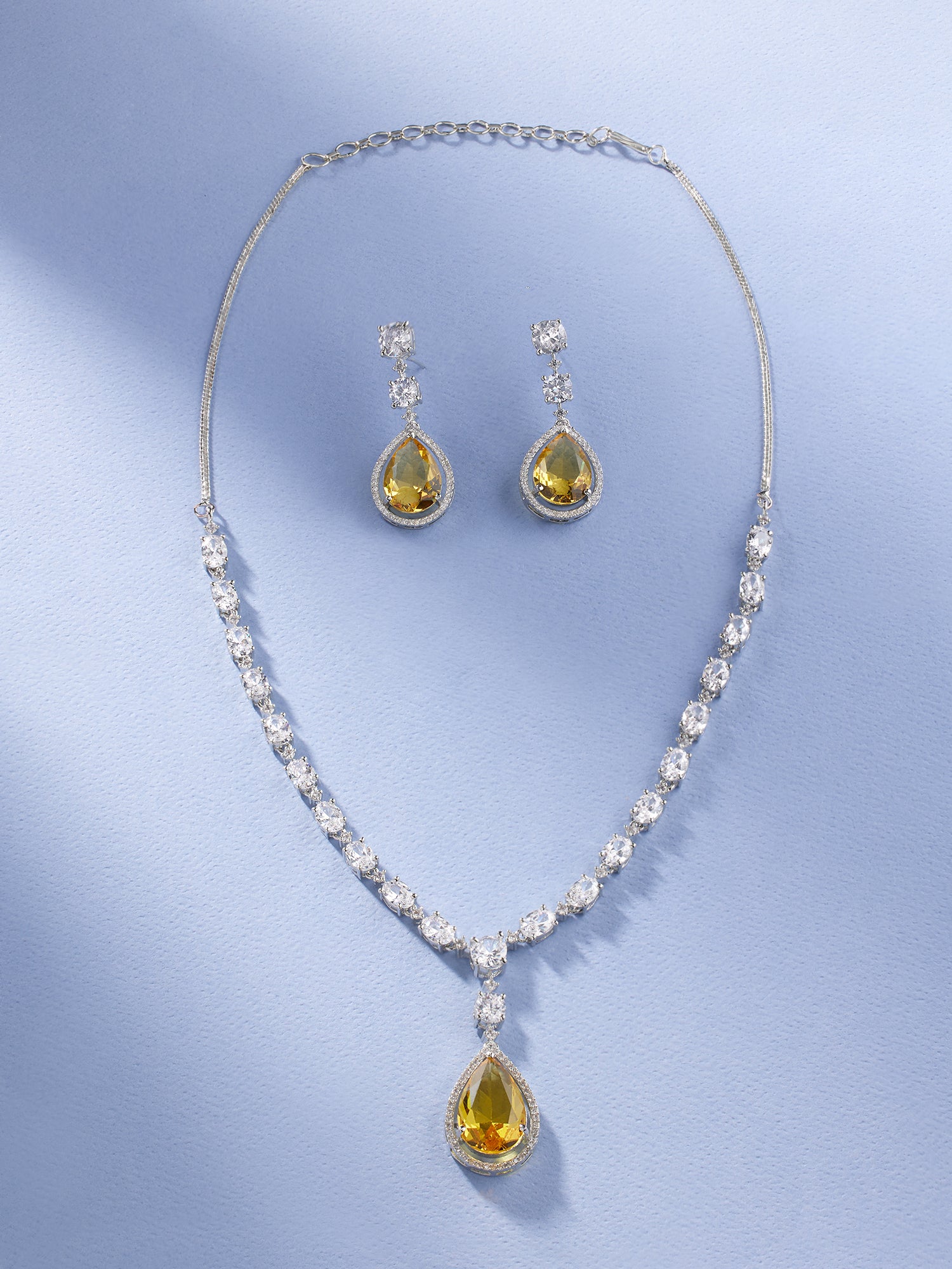 Dazzling Yellow Sapphire Necklace Set