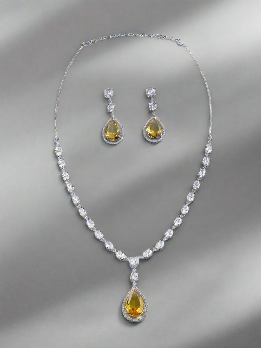 Dazzling Yellow Sapphire Necklace Set