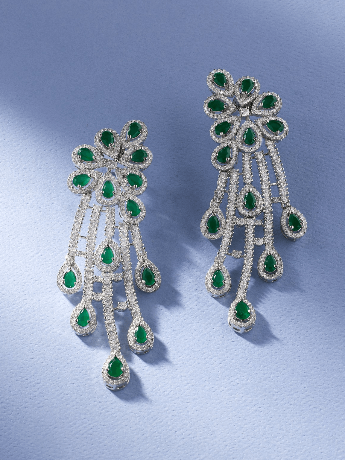 Green Envy Emerald Chandelier Earrings - Dyulokha