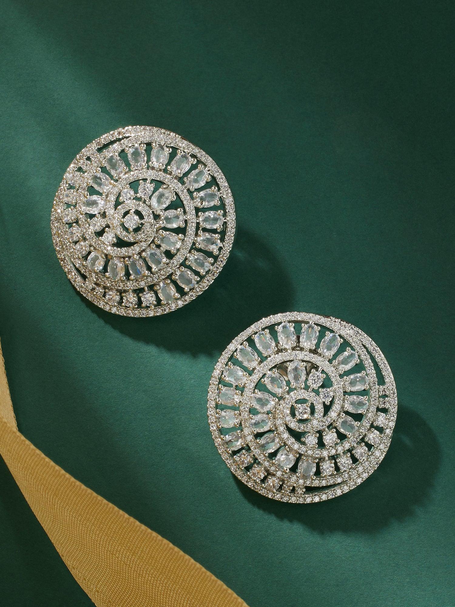 Pure Twirl White CZ Swirly Studs - Dyulokha