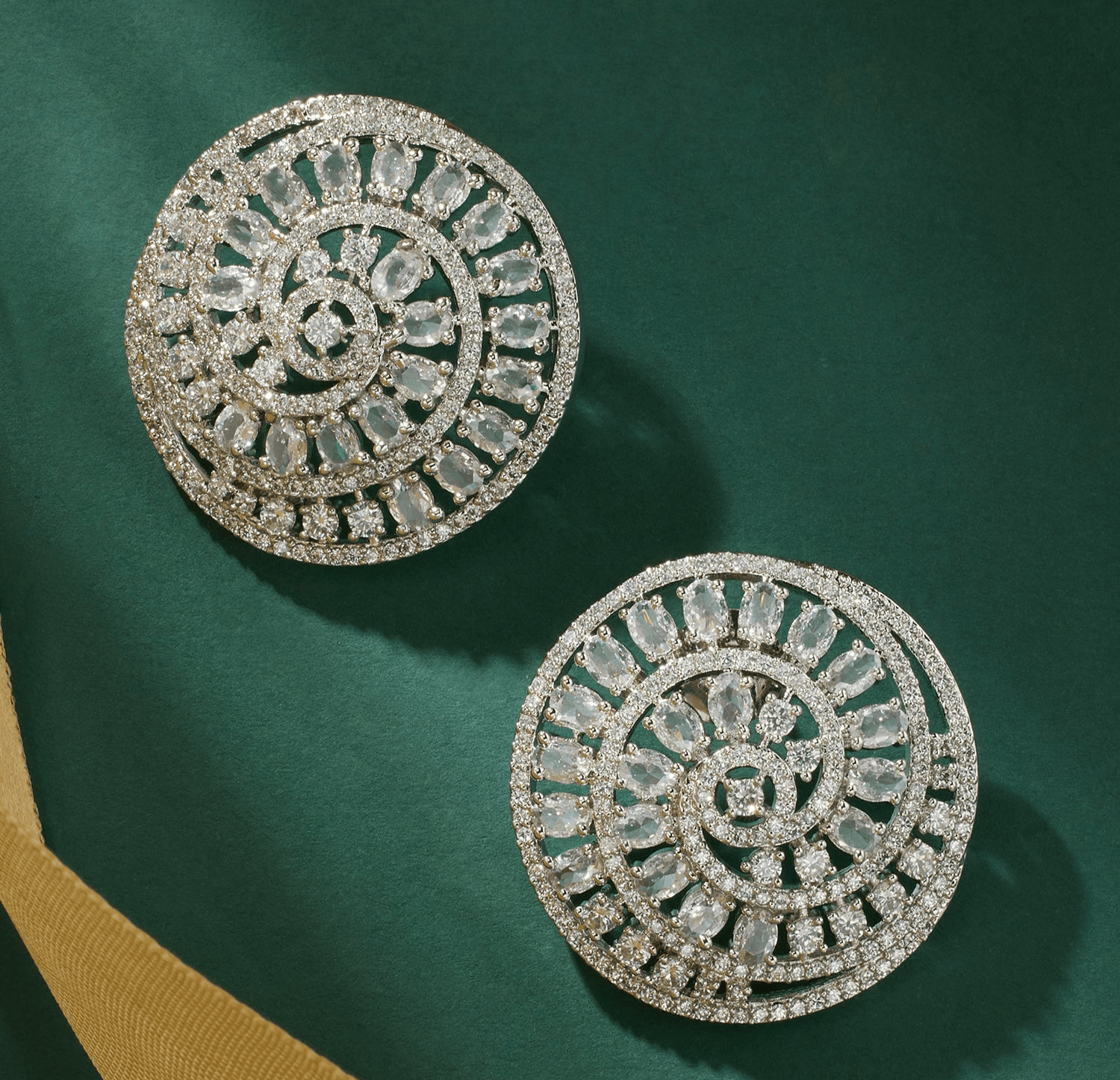 Pure Twirl White CZ Swirly Studs - Dyulokha
