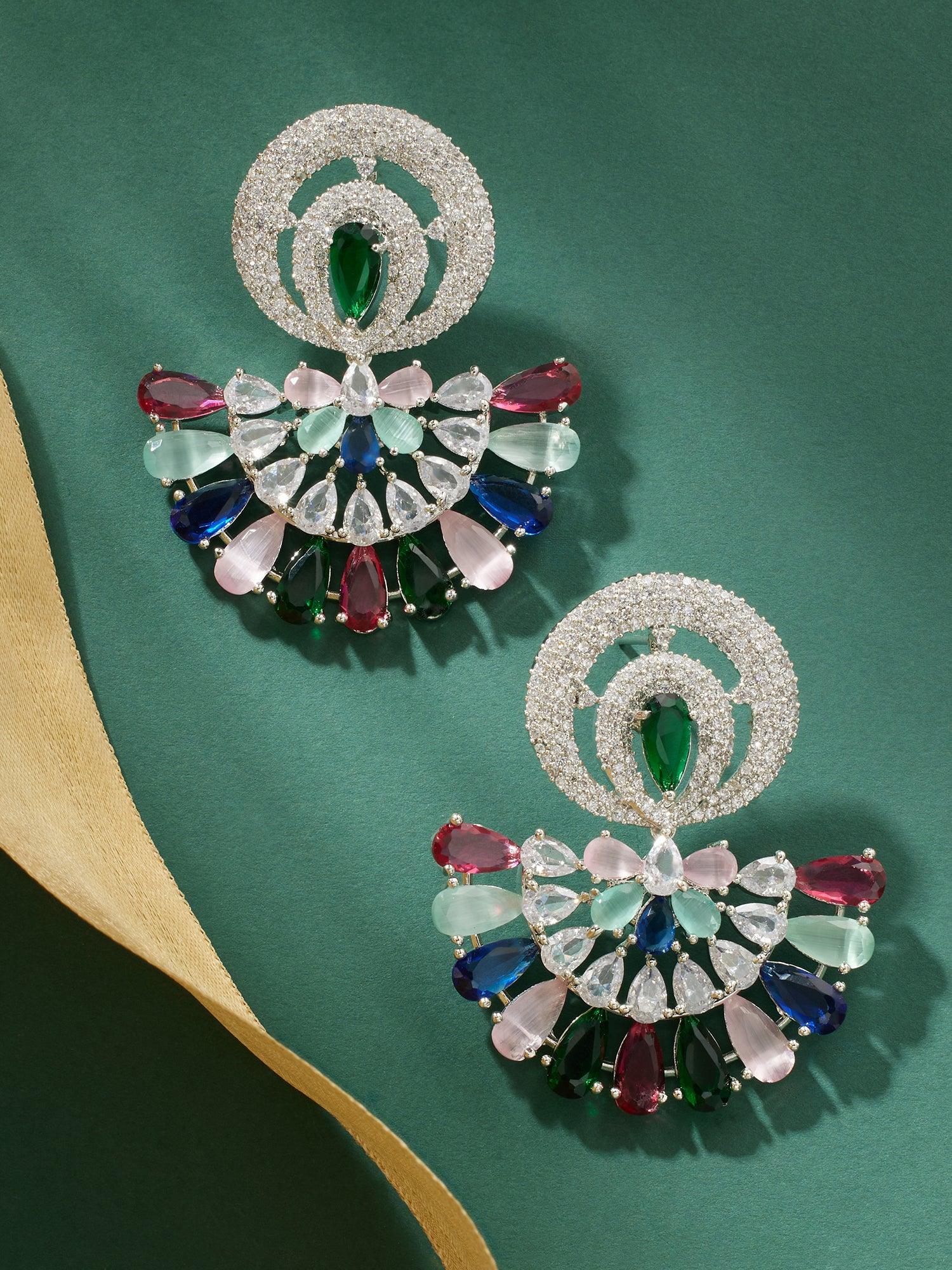 Spectrum Sparkle Multicolor Stud Earrings - Dyulokha