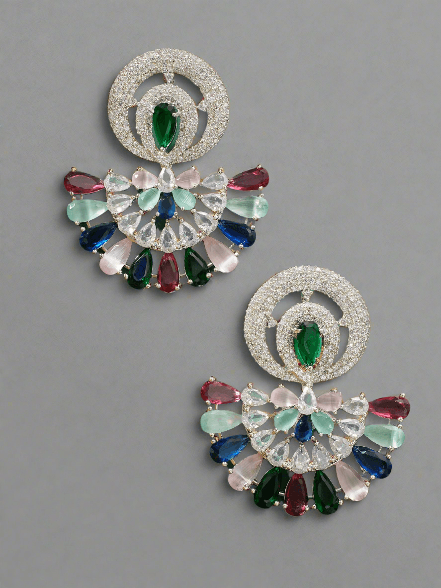Spectrum Sparkle Multicolor Stud Earrings - Dyulokha
