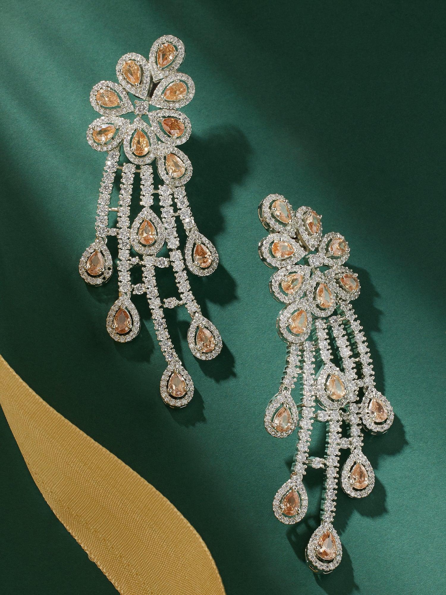Sunlit Sparkle Topaz Chandelier Earrings - Dyulokha