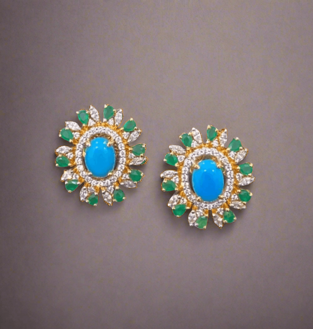 Turquoise Treasured Earrings - Dyulokha