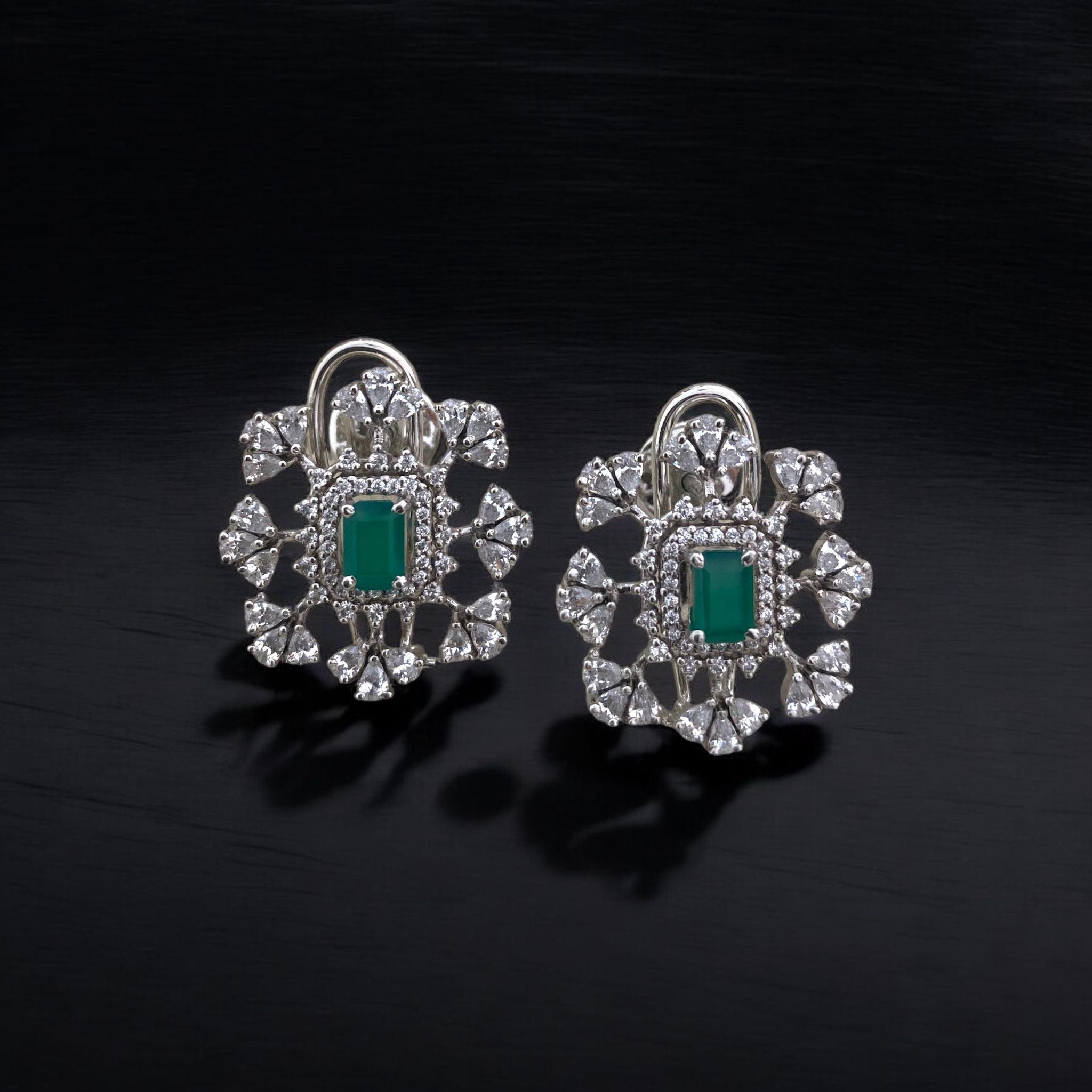 Emerald Sparkle CZ Earrings