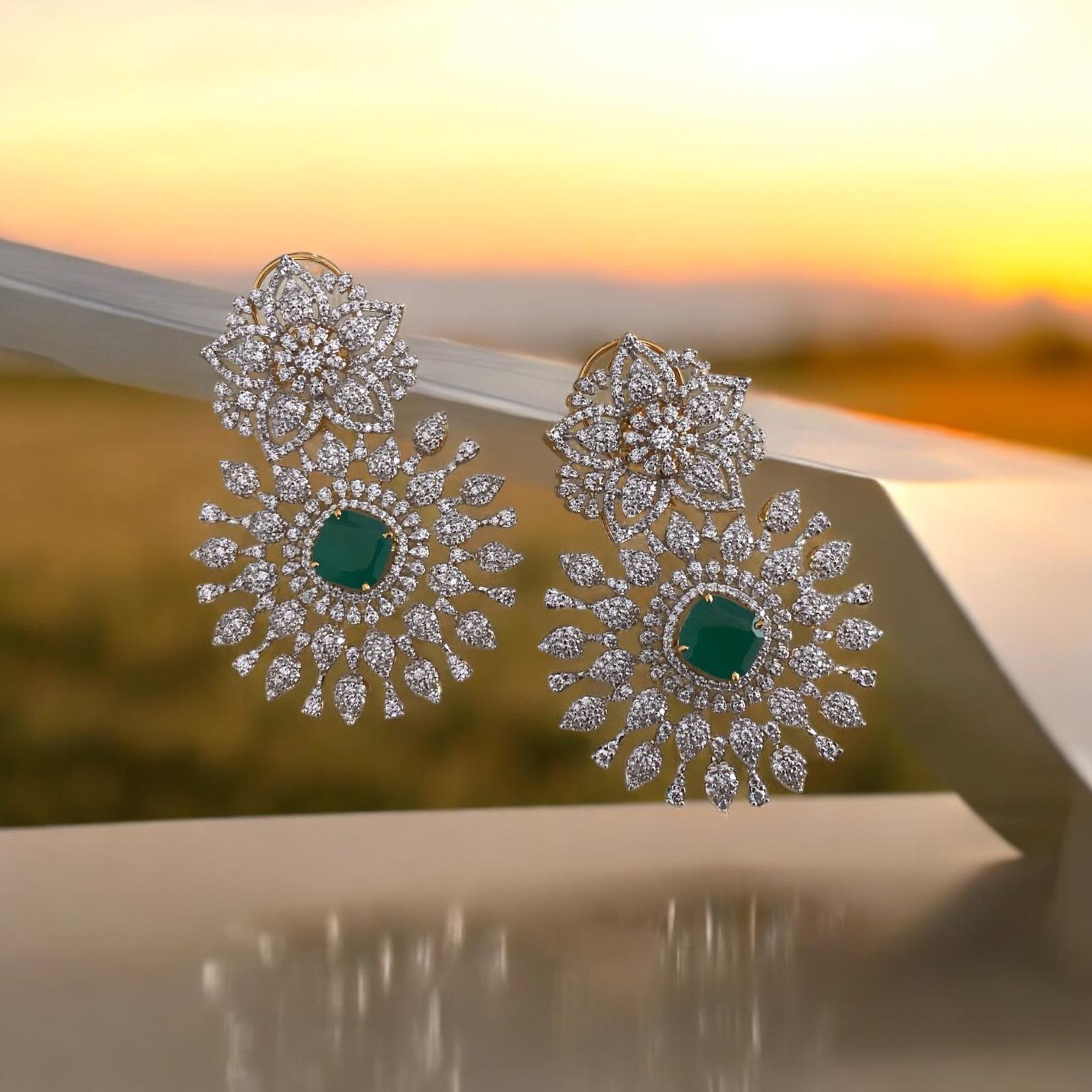 Floral Radiance Diamond Earrings - Dyulokha