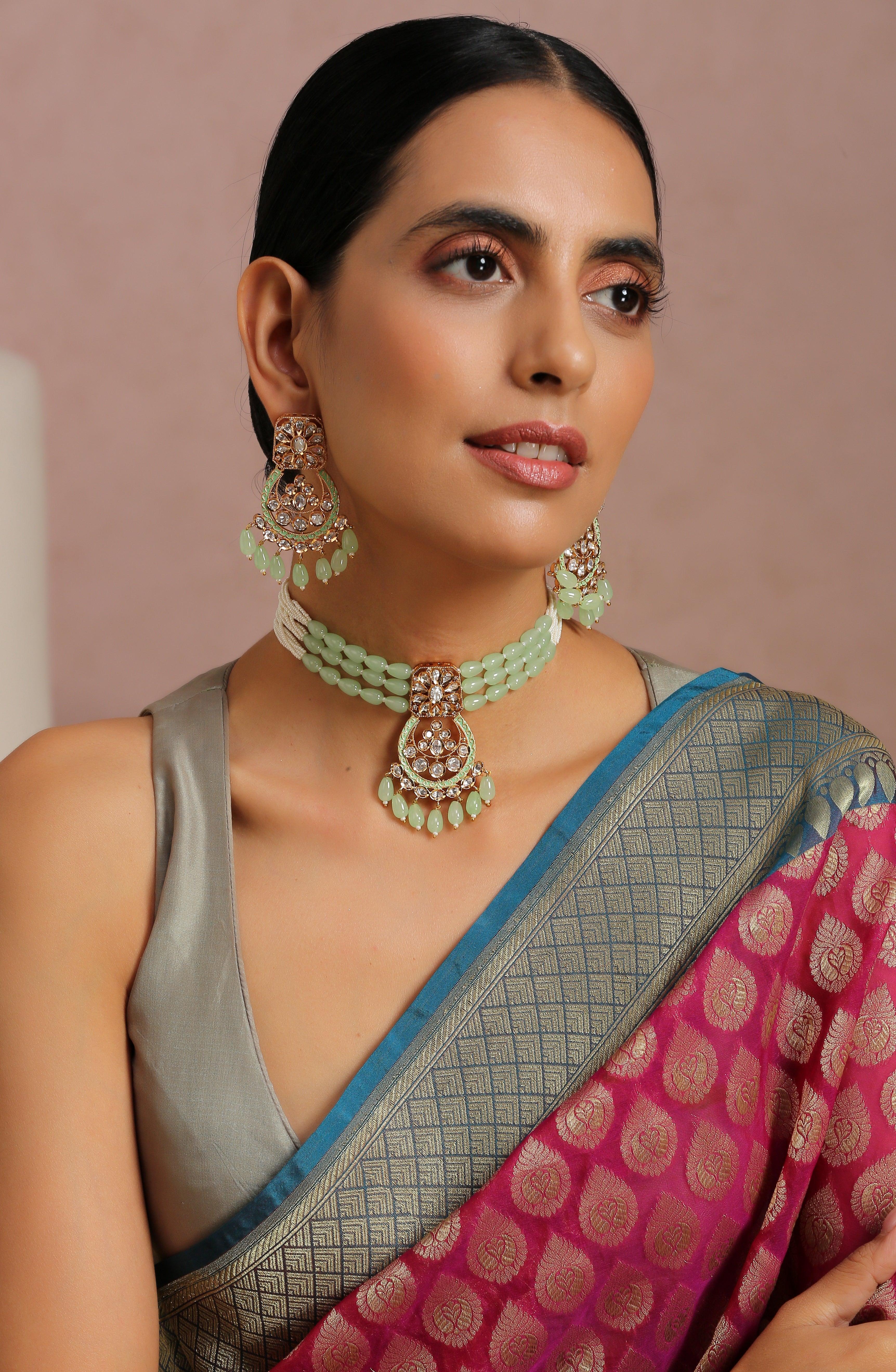 Emerald Elegance Choker Set - Dyulokha