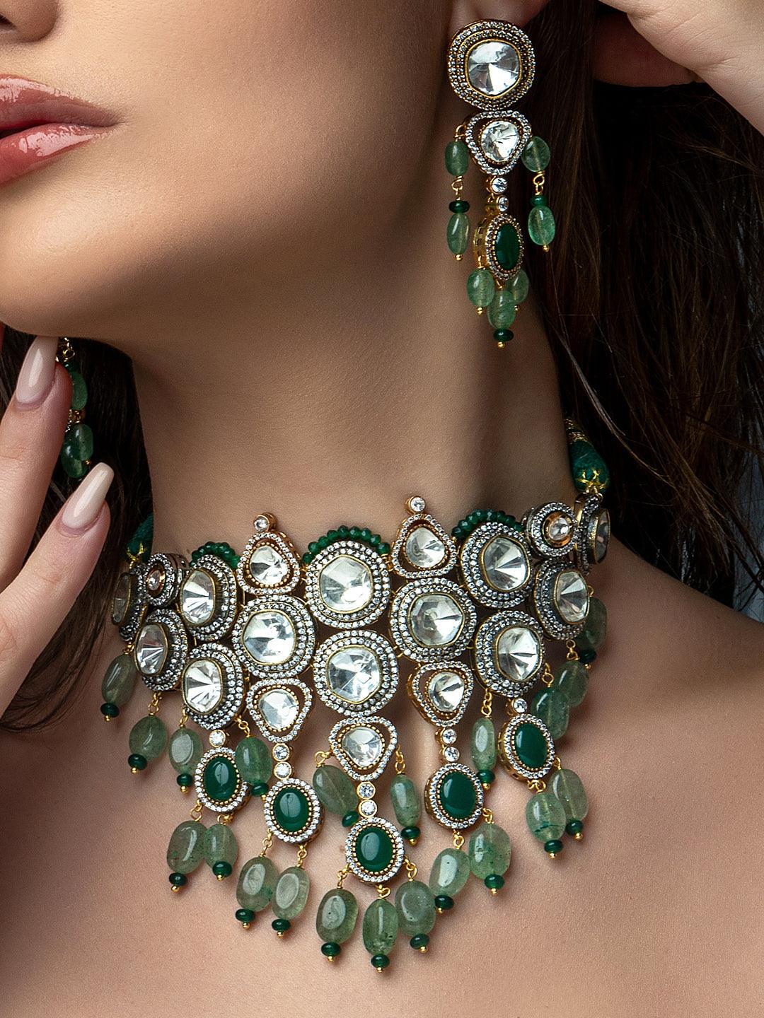 Harmonic Jade Polki Bridal Set - Dyulokha