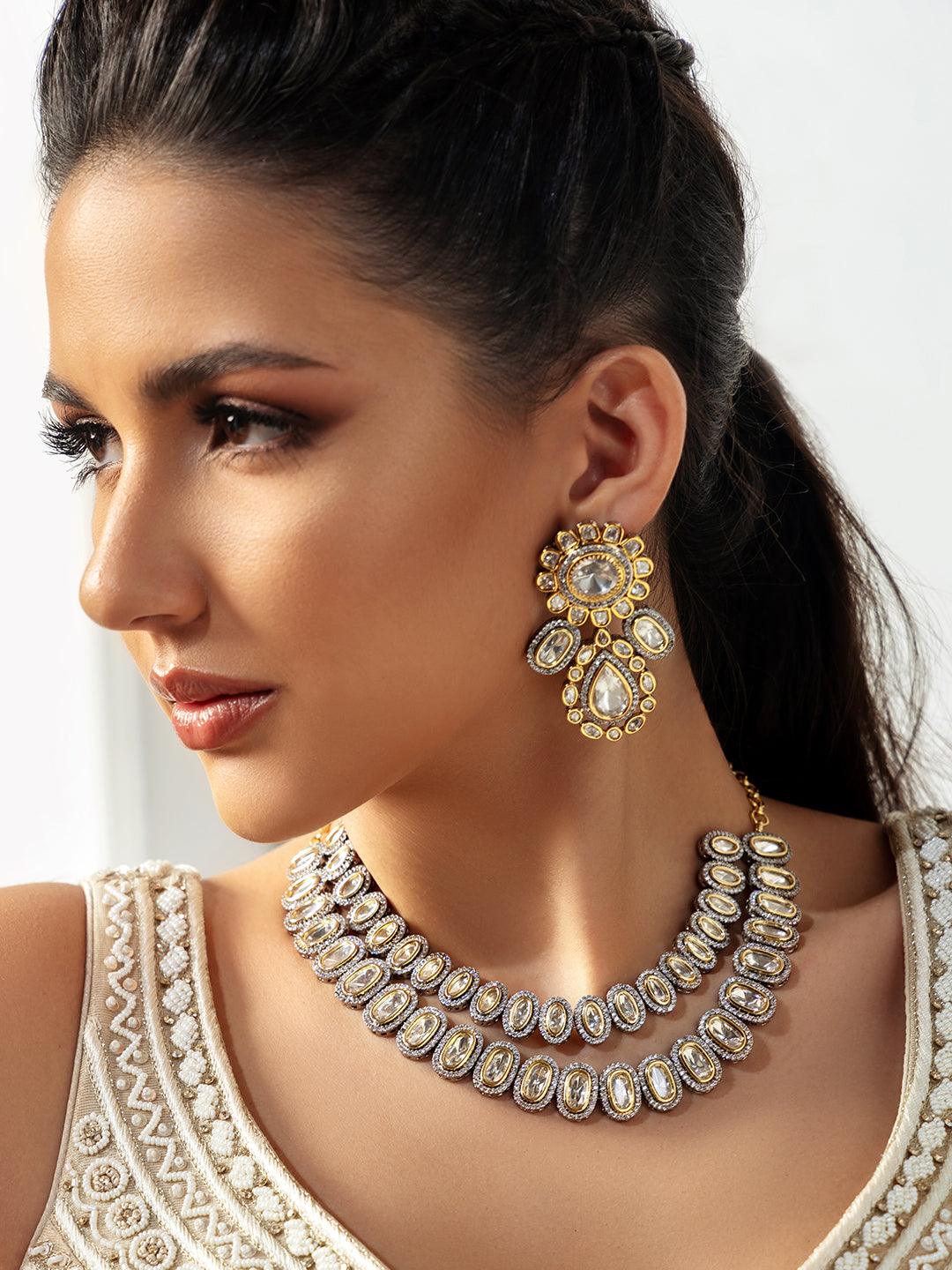 Duo Dazzle Bridal Necklace Ensemble - Dyulokha