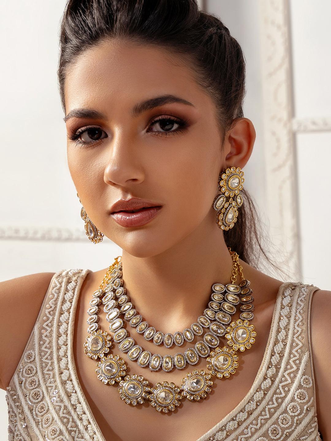Duo Dazzle Bridal Necklace Ensemble - Dyulokha