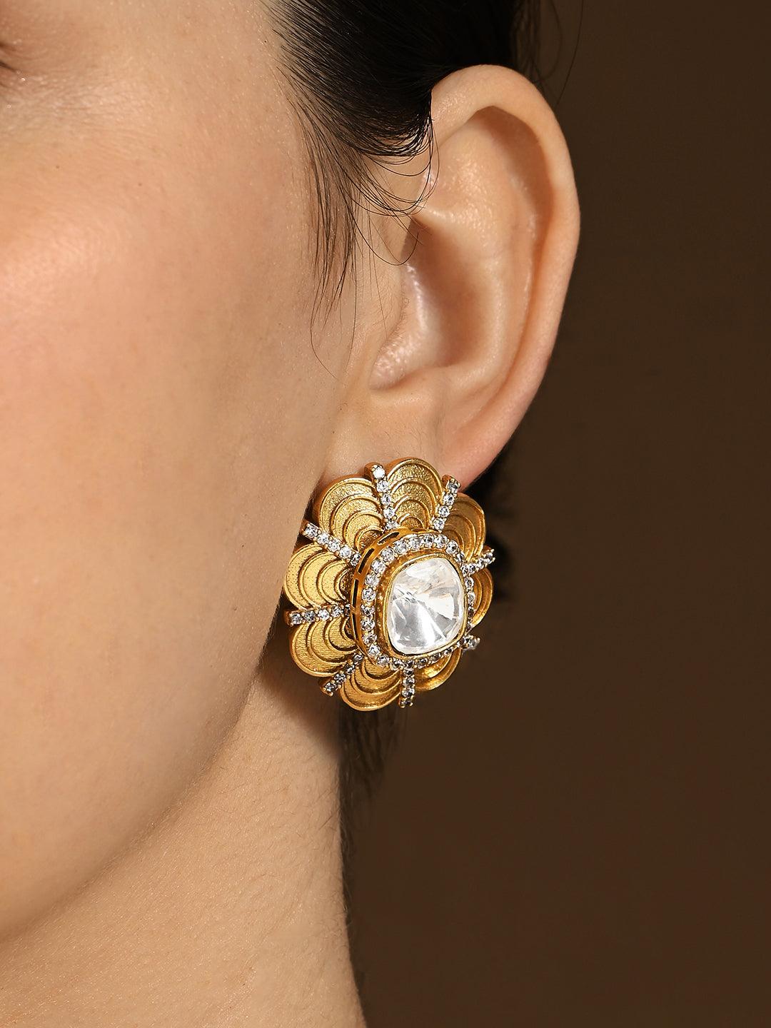 Blooming Polki Studs - Dyulokha