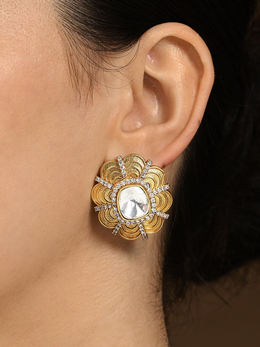 Blooming Polki Studs - Dyulokha