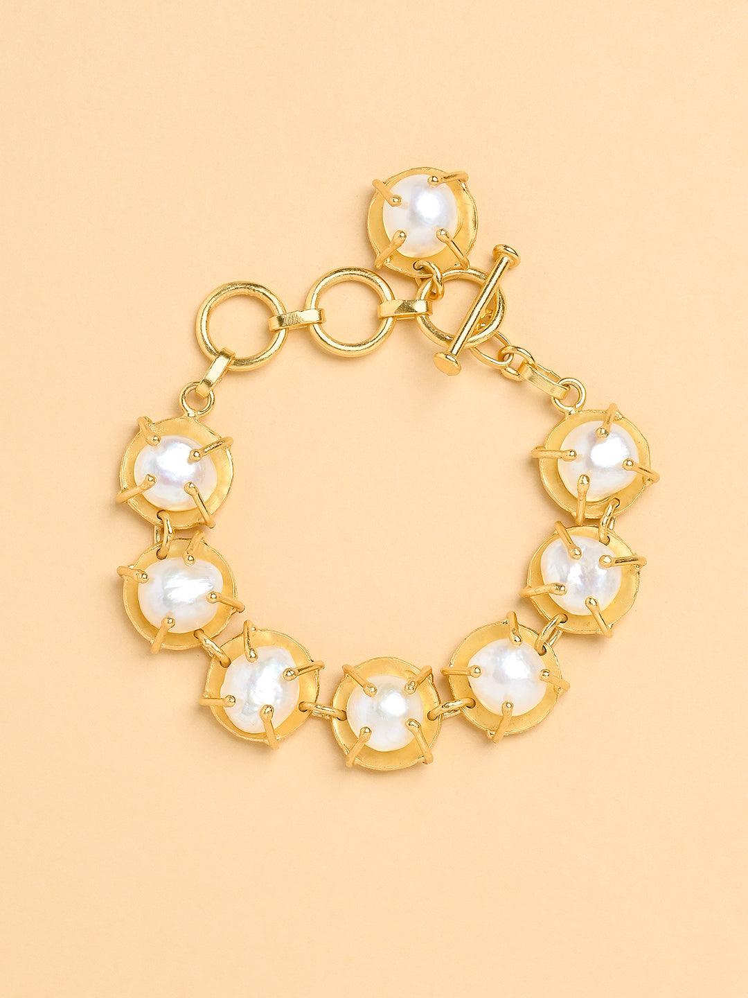 Lustrous Pearl Link Bracelet - Dyulokha