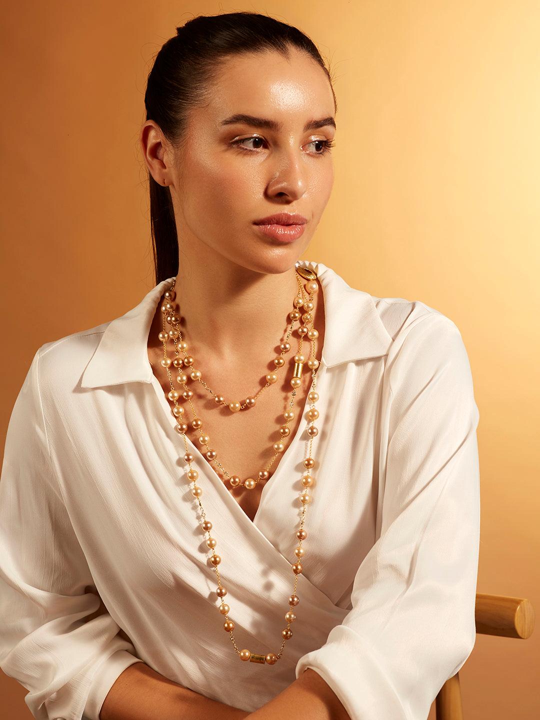Sophisticated Pearl Sautoir Necklace - Dyulokha