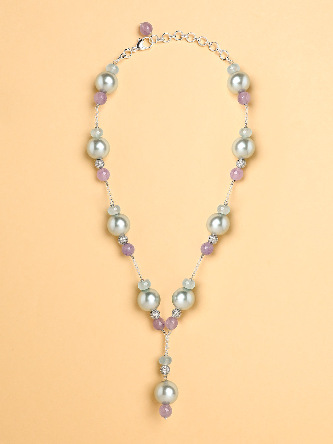 Sky Pearl Lariat Necklace