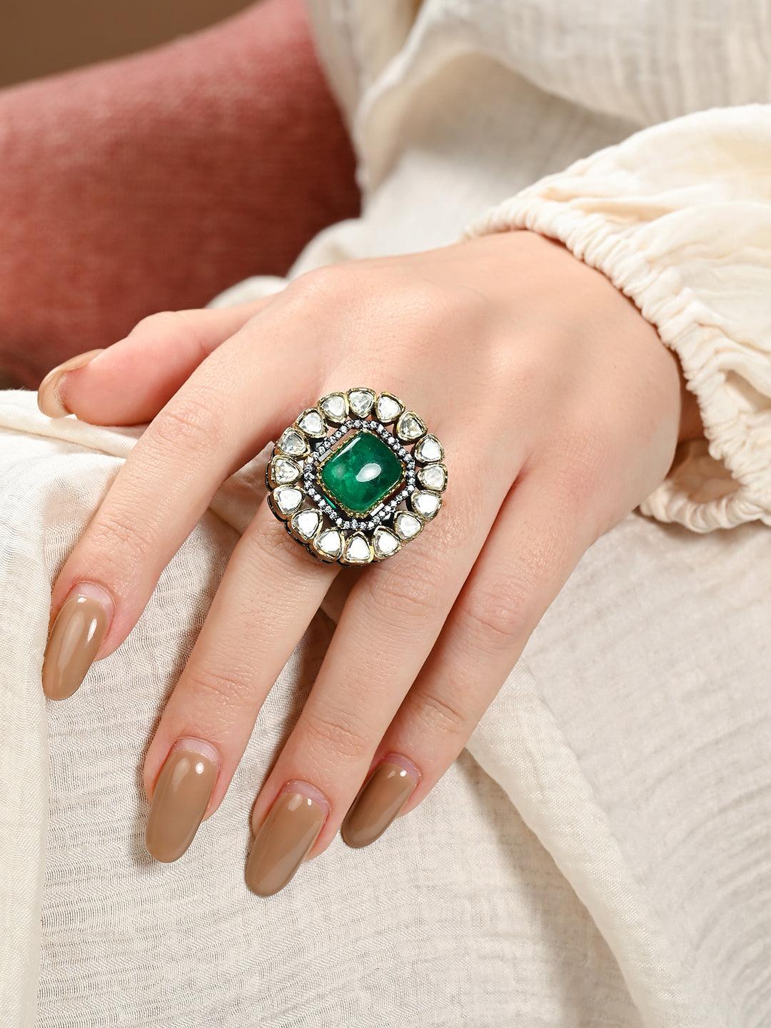 Sacred Splendor Polki Ring - Dyulokha