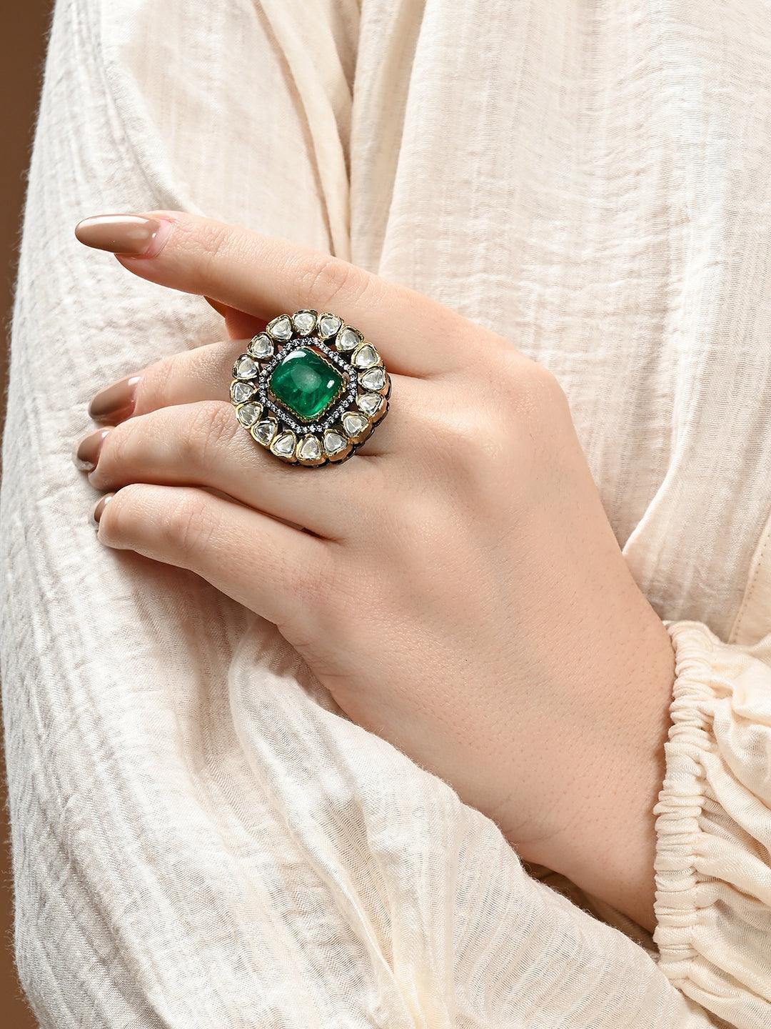 Sacred Splendor Polki Ring - Dyulokha