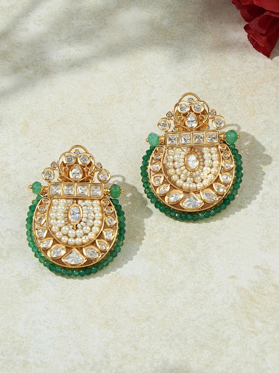 Polki & Pearl Fusion Earrings - Dyulokha