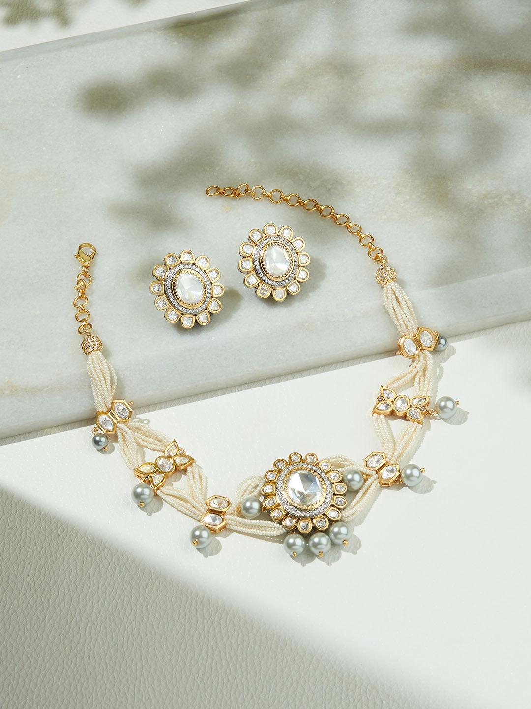 Pearl Elegance Polki Set - Dyulokha